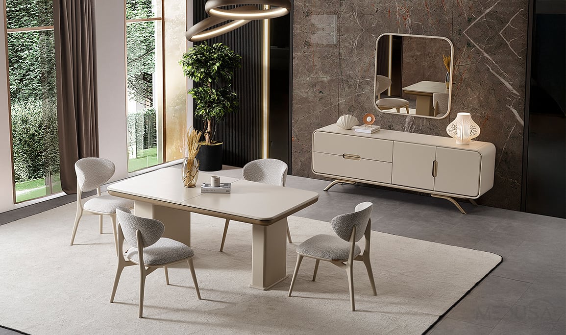 Medusa Home Mobilya - Miral Krem Yemek Odası
