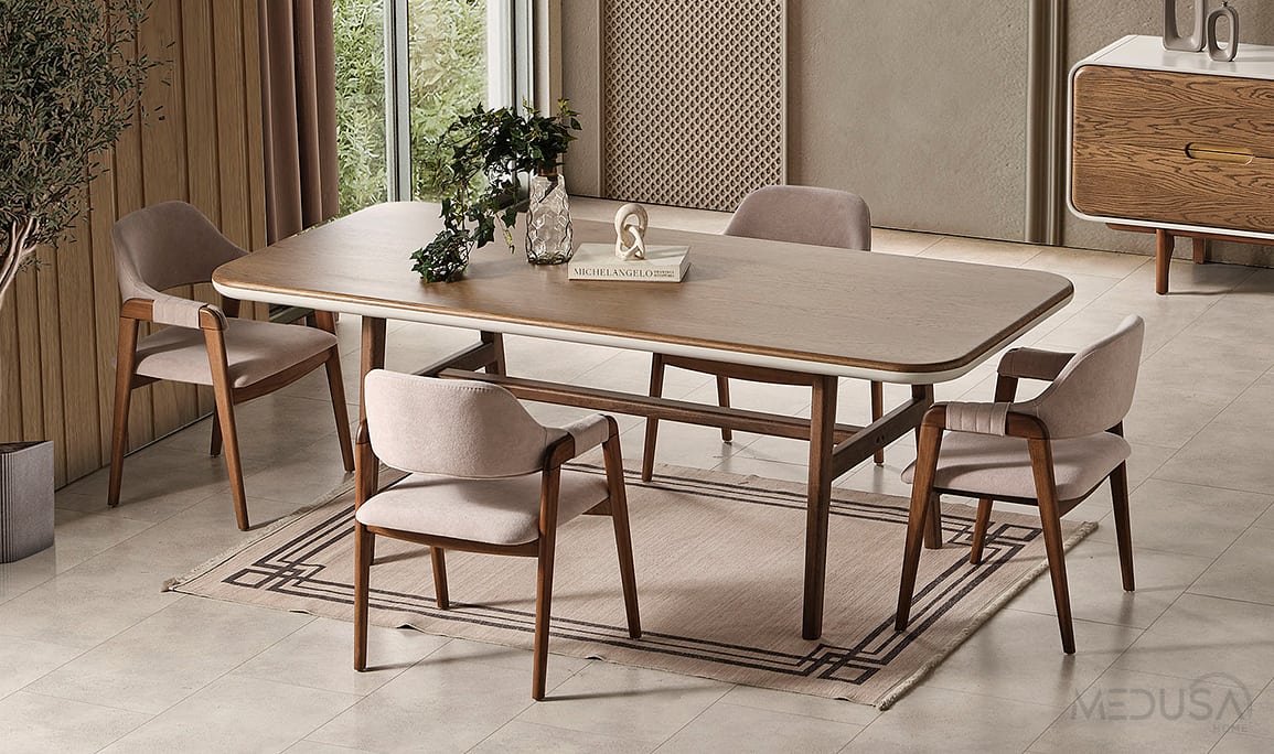 Medusa Home Mobilya - Miral Meşe Yemek Masası