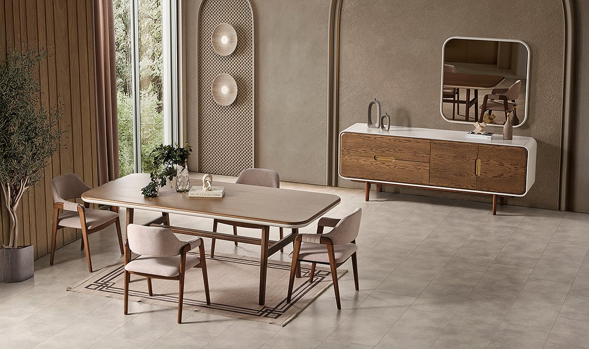 Medusa Home Mobilya - Miral Meşe Yemek Odası
