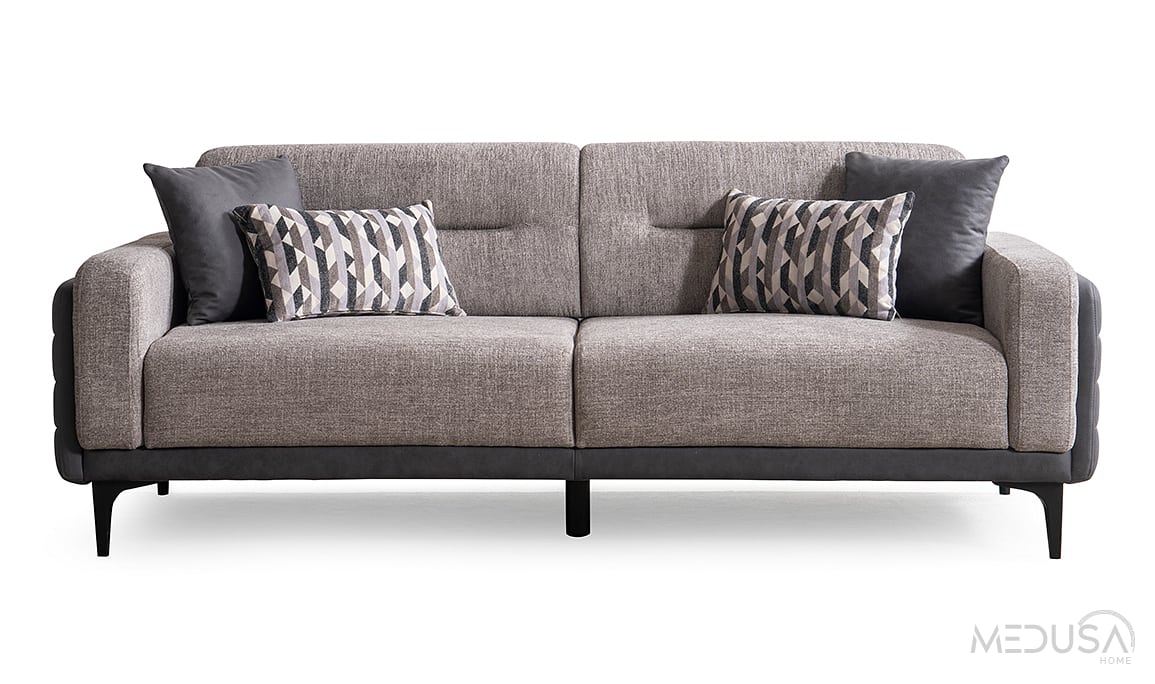 Medusa Home Mobilya - Miray Gri Üçlü Koltuk
