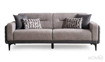 Medusa Home Mobilya - Miray Gri Üçlü Koltuk