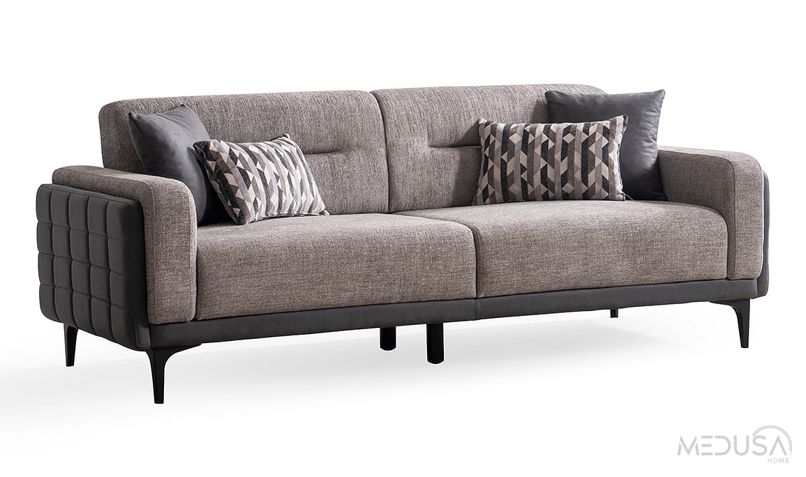 Medusa Home Mobilya - Miray Gri Üçlü Koltuk
