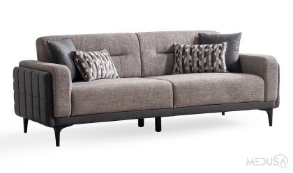 Medusa Home Mobilya - Miray Gri Üçlü Koltuk