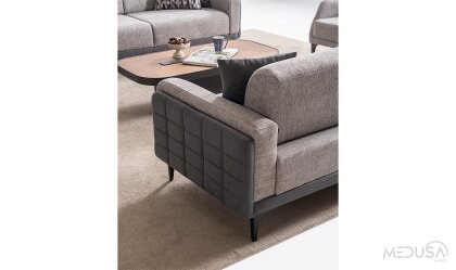 Medusa Home Mobilya - Miray Gri Üçlü Koltuk