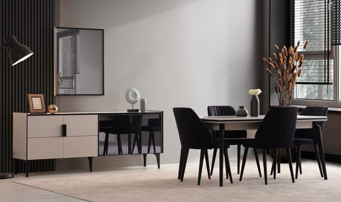 Medusa Home Mobilya - Miray Yemek Odası - Beyaz Yemek Odaları