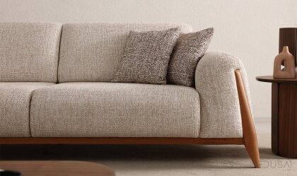 Medusa Home Mobilya - Miraya Melanj Bej Üçlü Koltuk