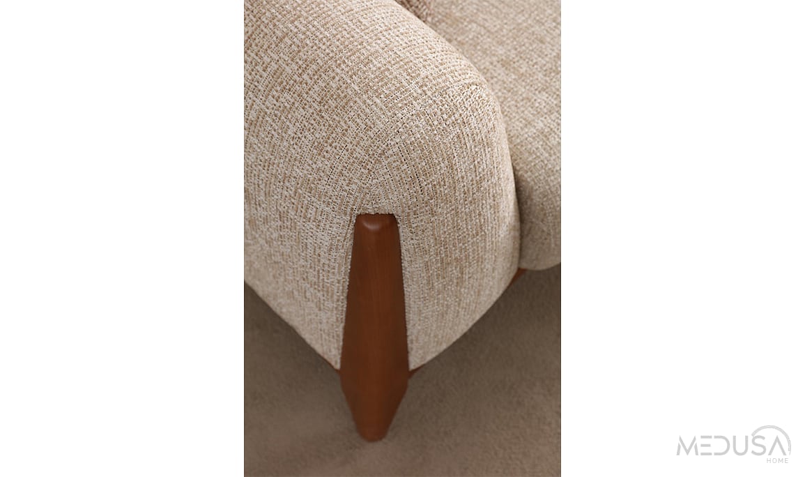 Medusa Home Mobilya - Miraya Melanj Bej Üçlü Koltuk