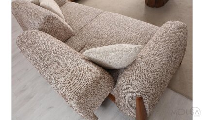 Medusa Home Mobilya - Miraya Melanj Gri Üçlü Koltuk