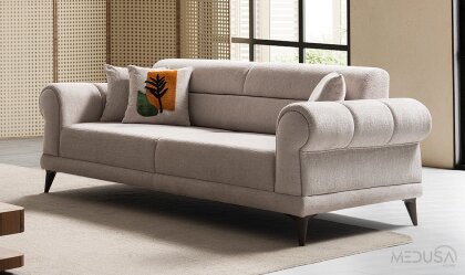 Medusa Home - Mirel Krem Üçlü Koltuk Medusa Home - Mirel Krem Üçlü Koltuk
