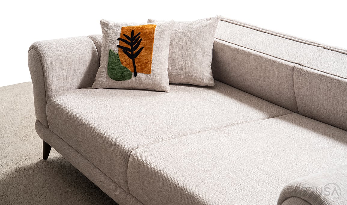 Medusa Home Mobilya - Mirel Krem Üçlü Koltuk