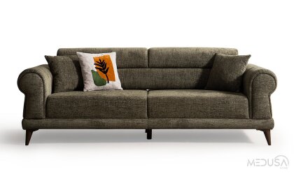 Medusa Home Mobilya - Mirel Yeşil Üçlü Koltuk