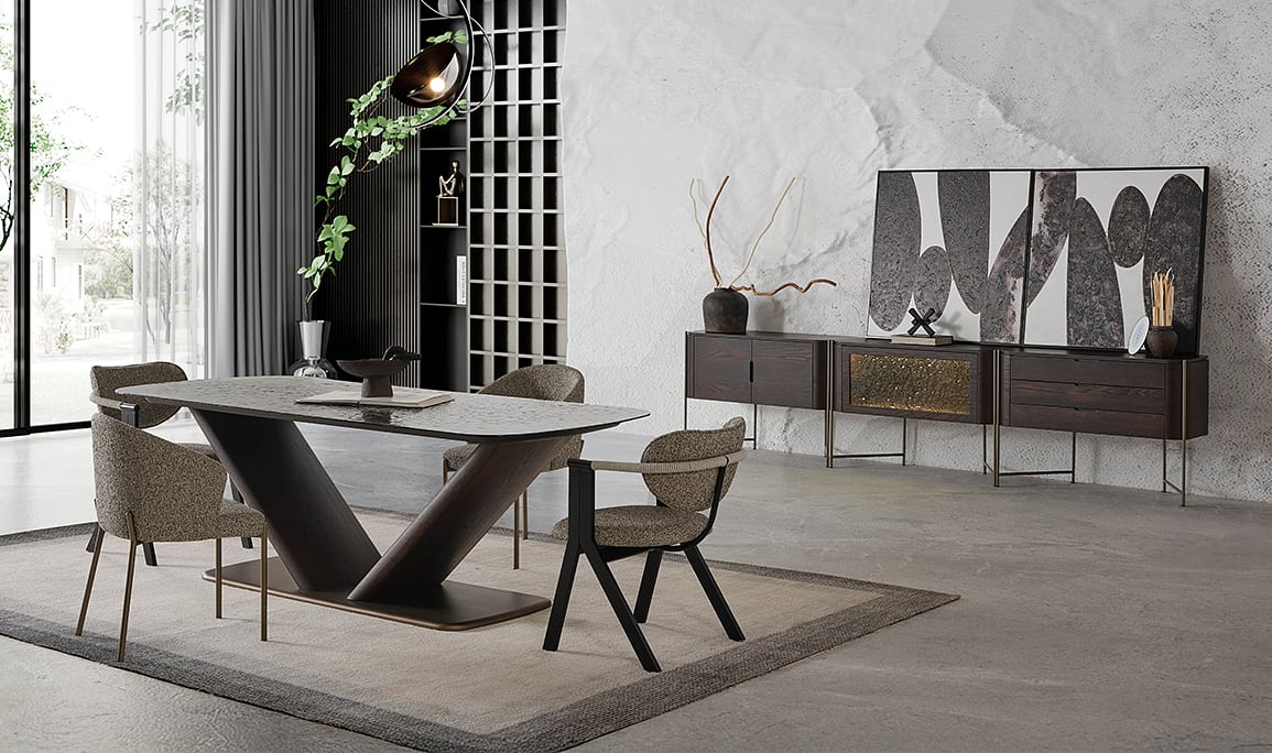 Medusa Home Mobilya - Mix Füzyon Camlı Yemek Odası