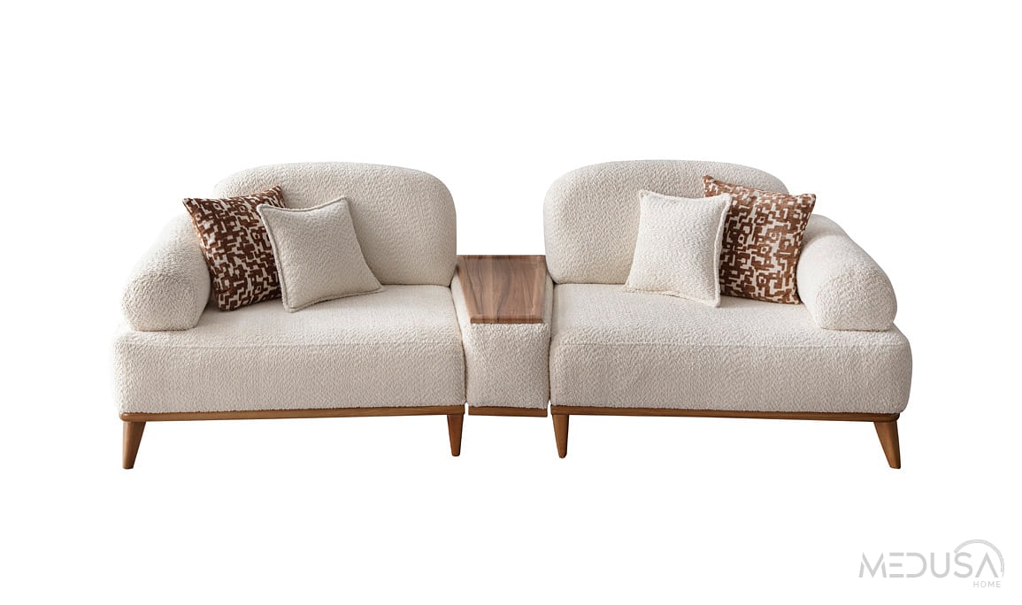 Medusa Home Mobilya - Mocha Sehpalı Üçlü Koltuk