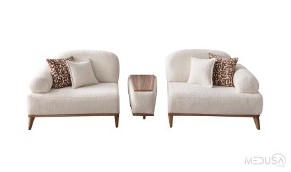 Medusa Home Mobilya - Mocha Sehpalı Üçlü Koltuk