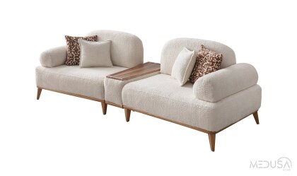 Medusa Home Mobilya - Mocha Sehpalı Üçlü Koltuk