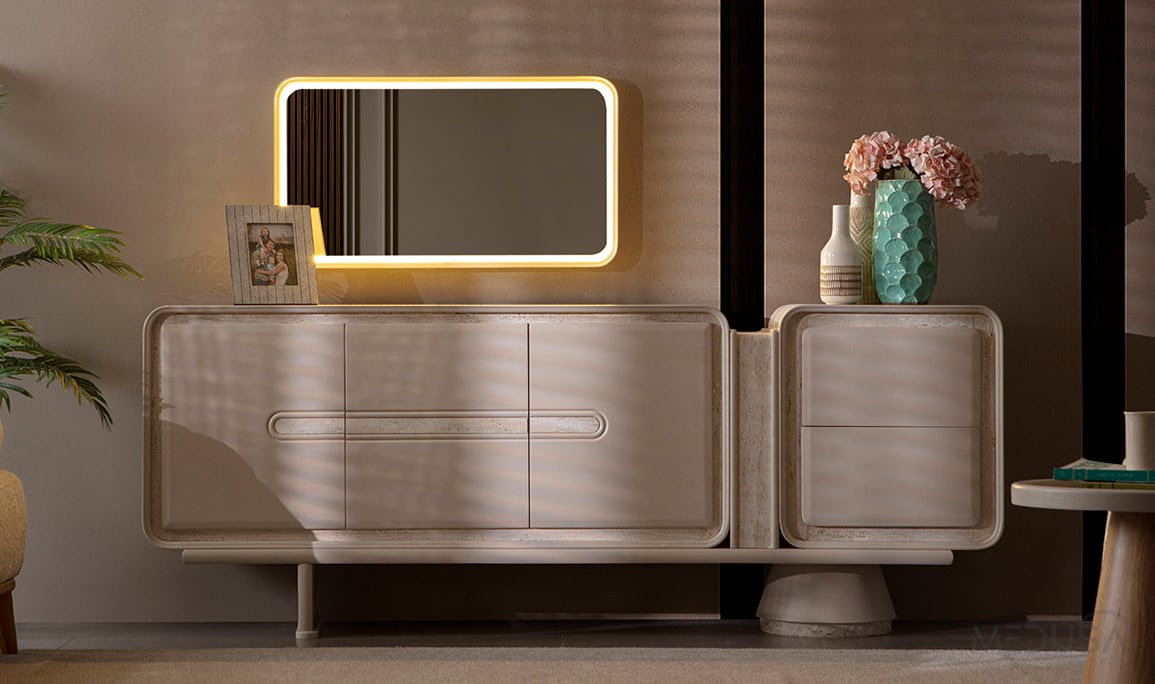 Medusa Home Mobilya - Mocha Traverten Konsol