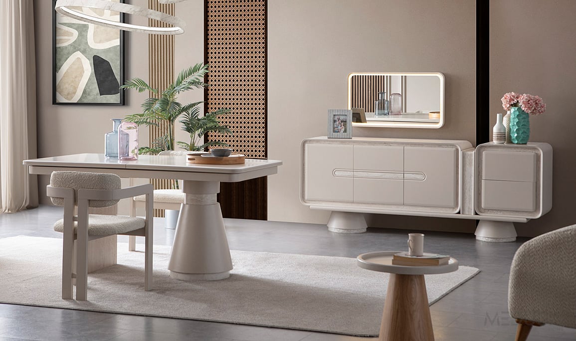 Medusa Home Mobilya - Mocha Traverten Yemek Odası