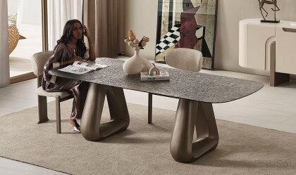 Medusa Home - Mokka Taş Dokulu Seramik Yemek Masası Medusa Home - Mokka Taş Dokulu Seramik Yemek Masası
