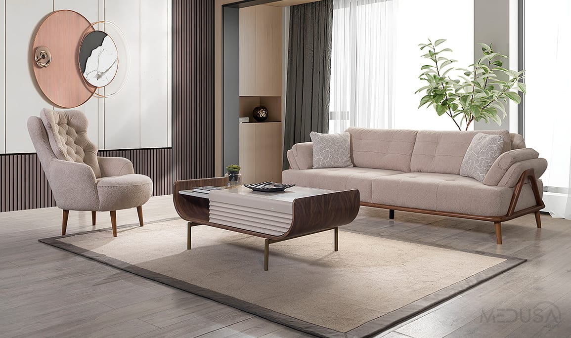 Medusa Home Mobilya - Moment Üçlü Koltuk