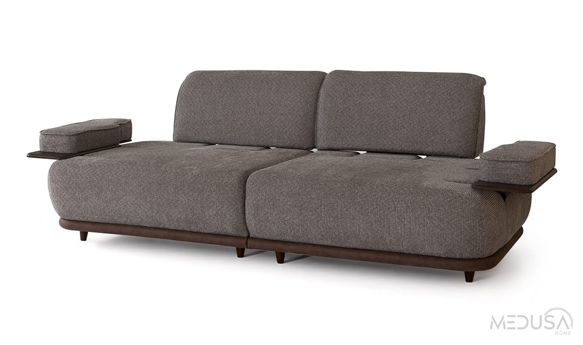 Medusa Home Mobilya - Monar Kahve Üçlü Koltuk