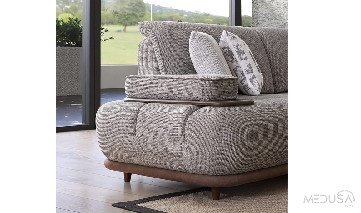 Medusa Home Mobilya - Monar Kahve Üçlü Koltuk