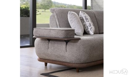 Medusa Home Mobilya - Monar Kahve Üçlü Koltuk