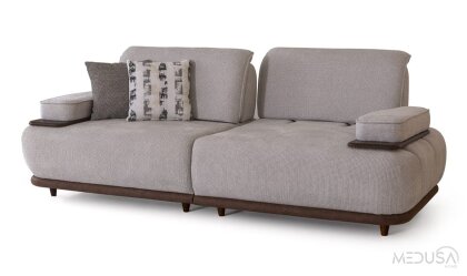 Medusa Home Mobilya - Monar Krem Üçlü Koltuk