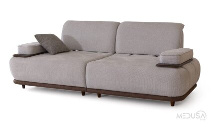 Medusa Home Mobilya - Monar Krem Üçlü Koltuk