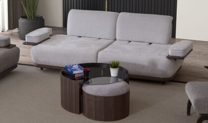 Medusa Home Mobilya - Monar Krem Üçlü Koltuk