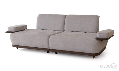 Medusa Home Mobilya - Monar Krem Üçlü Koltuk