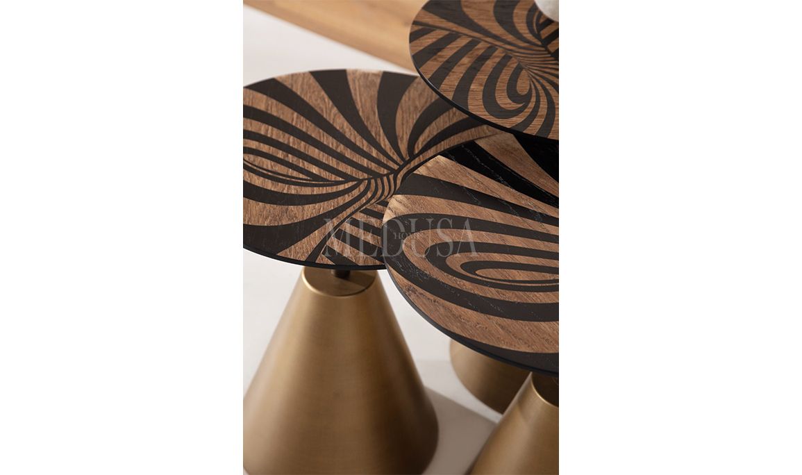 Medusa Home Mobilya - Mont Brass Zigon Sehpa