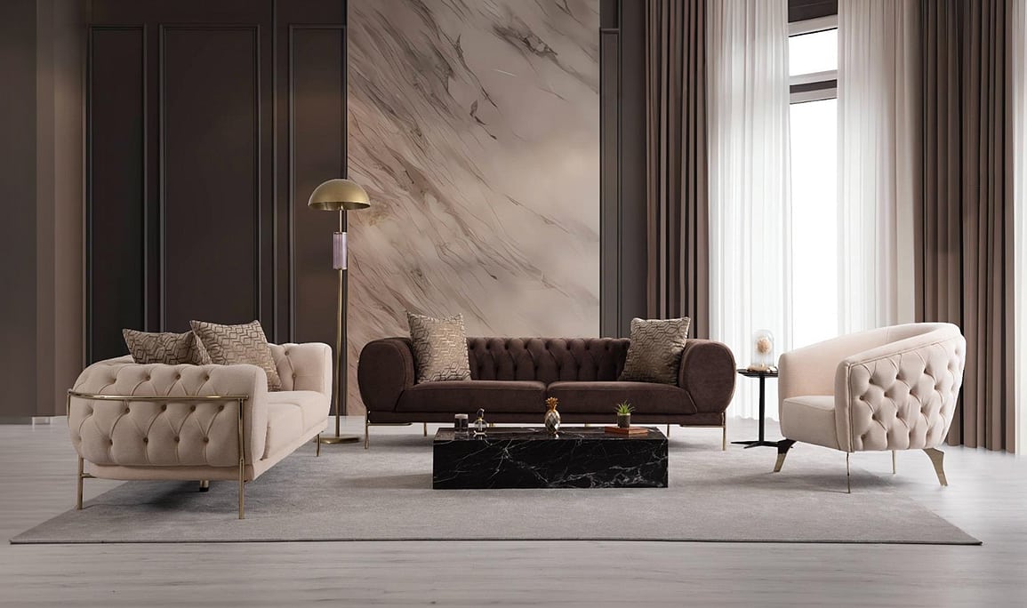 Medusa Home Mobilya - Moon Lüks Chester Koltuk Takımı
