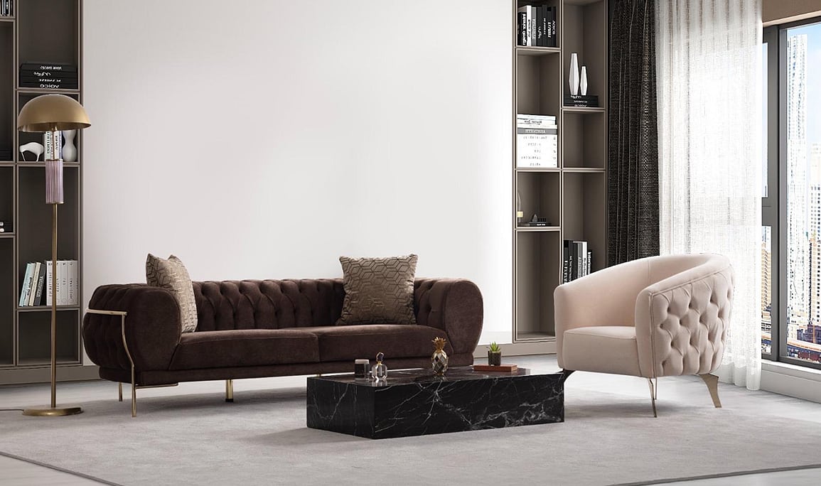 Medusa Home Mobilya - Moon Lüks Chester Koltuk Takımı