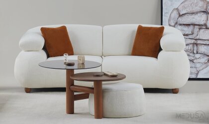 Medusa Home - Moonel Beyaz Üçlü Koltuk Medusa Home - Moonel Beyaz Üçlü Koltuk