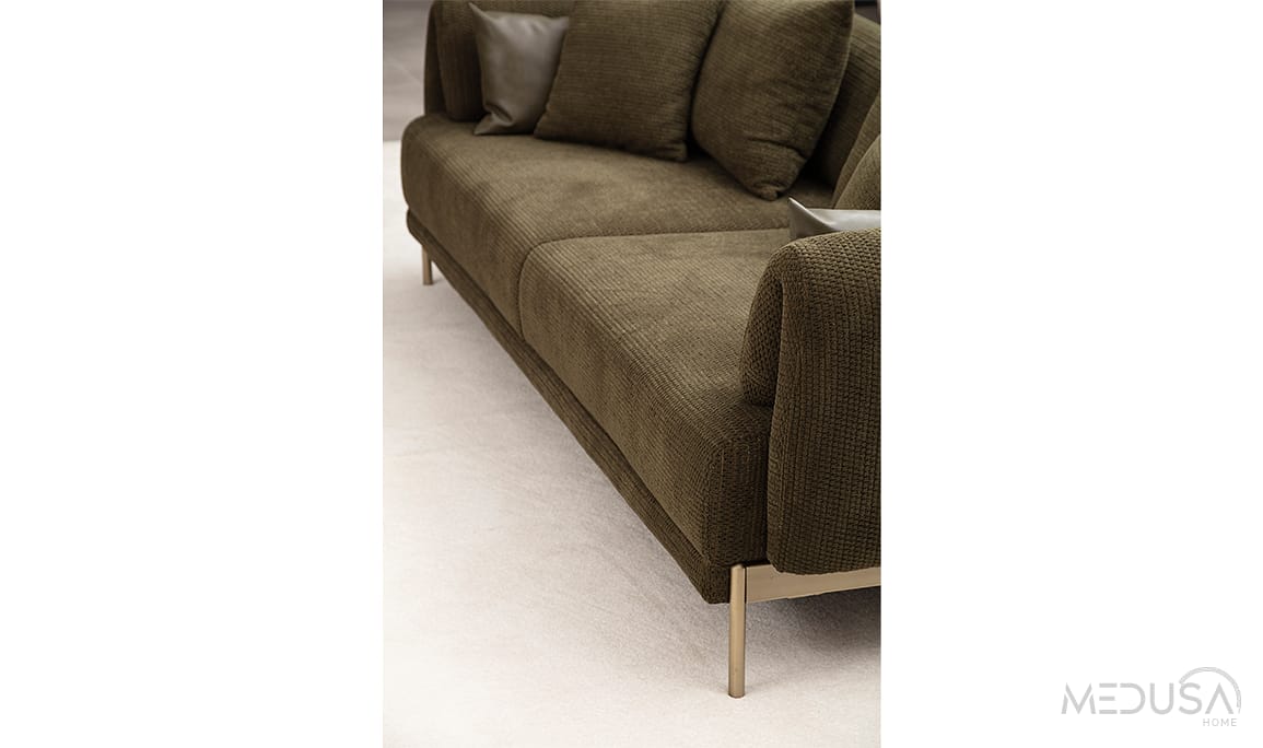 Medusa Home Mobilya - Moss Yeşil Üçlü Koltuk