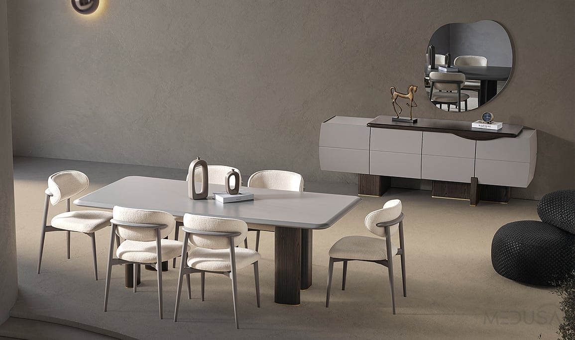 Medusa Home Mobilya - Mostar Gri Yemek Odası