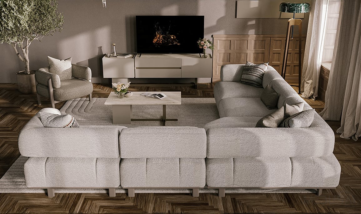 Medusa Home Mobilya - Mova Ivory Köşe Takımı