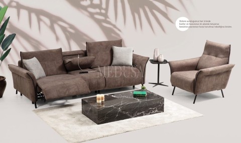 Medusa Home Mobilya - Mozart Evo Koltuk Takımı Kahve