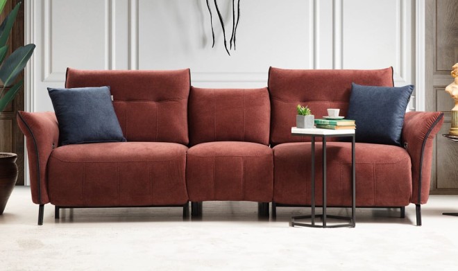 Mozart Evo Üçlü Koltuk Gül K. | Medusa Home Mobilya - En uygun