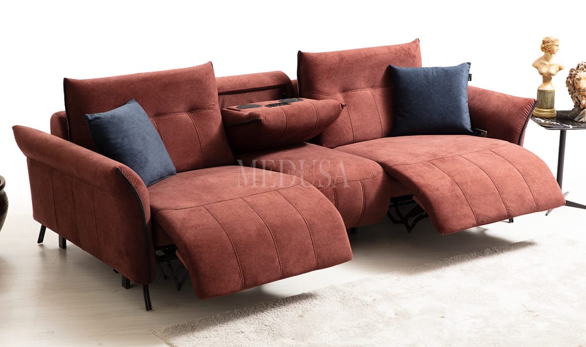 Medusa Home Mobilya - Mozart Evo Üçlü Koltuk Gül K.