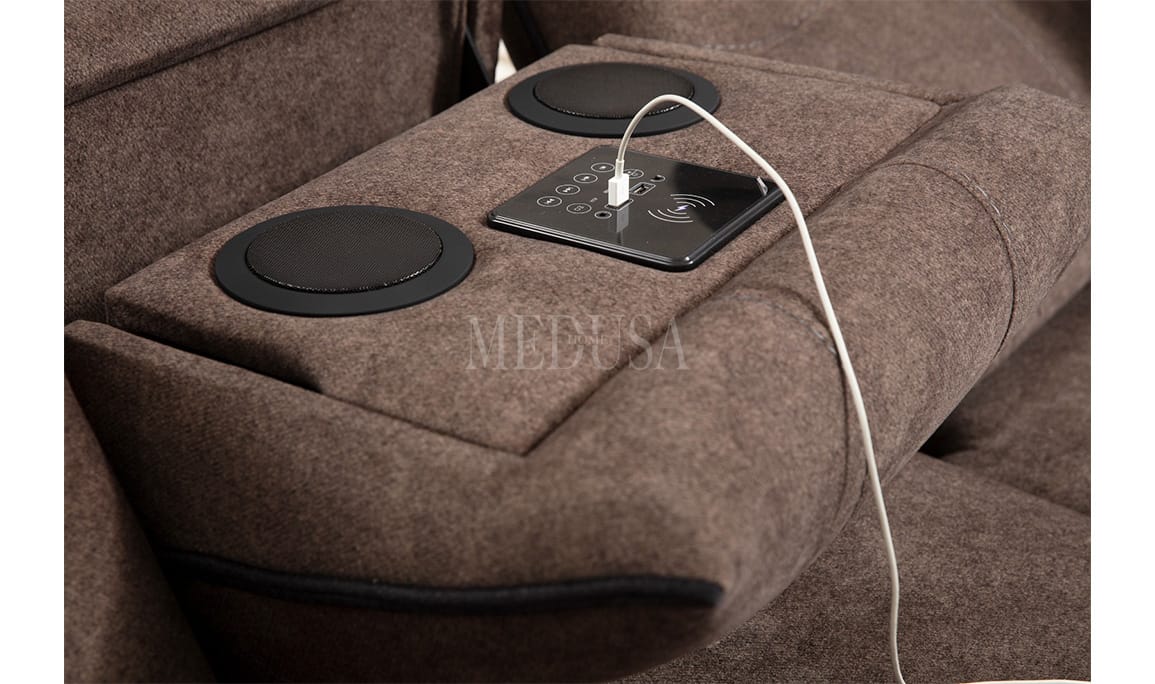 Medusa Home Mobilya - Mozart Evo Üçlü Koltuk Kahve