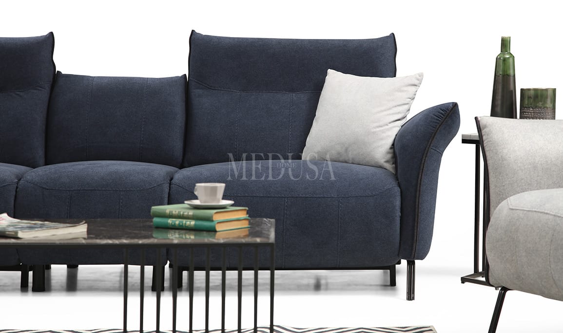 Medusa Home Mobilya - Mozart Evo Üçlü Koltuk Lacivert
