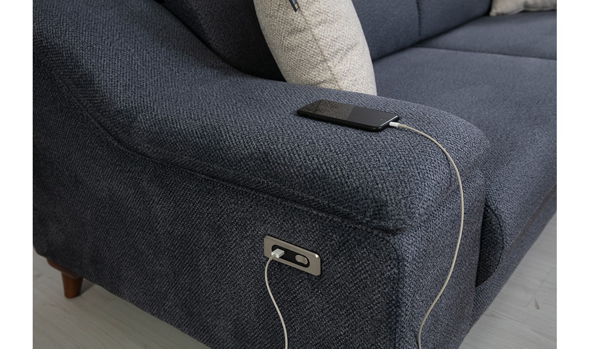 Medusa Home Mobilya - Mustang Üçlü Koltuk Motorlu