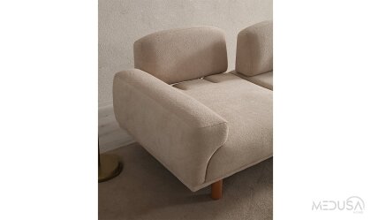 Medusa Home Mobilya - Muya Bohem Krem Üçlü Koltuk