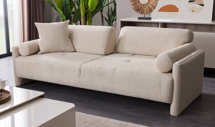 Medusa Home Mobilya - Myra Beyaz Üçlü Koltuk