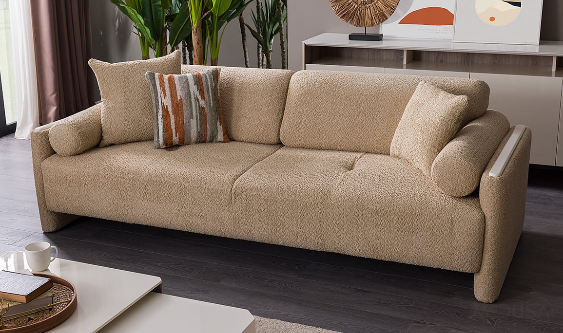 Medusa Home Mobilya - Myra Kahve Üçlü Koltuk