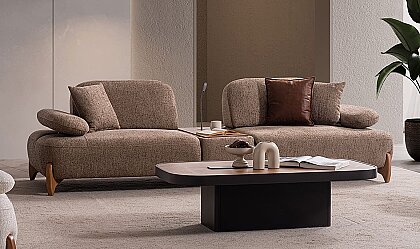 Medusa Home Mobilya - Natia Sehpalı Üçlü Koltuk