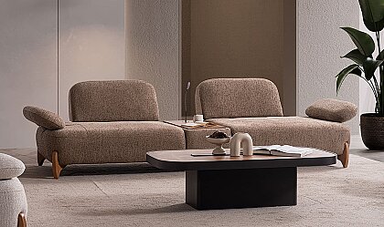 Medusa Home Mobilya - Natia Sehpalı Üçlü Koltuk