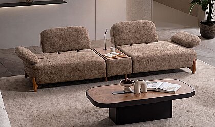 Medusa Home Mobilya - Natia Sehpalı Üçlü Koltuk