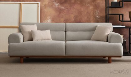 Medusa Home Mobilya - Neapolis Gri Üçlü Koltuk